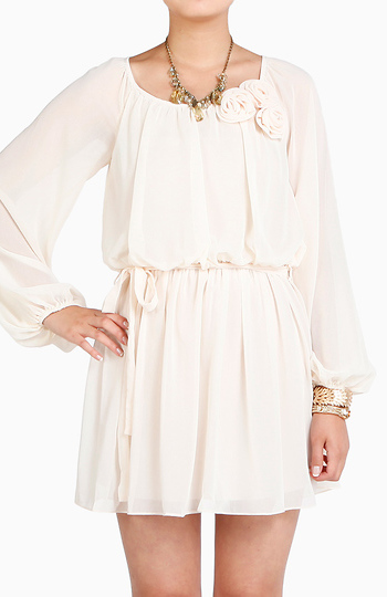 Sweet Rosette Chiffon Dress Slide 1