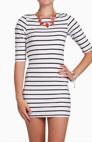 Striped Casual Tunic Slide 1