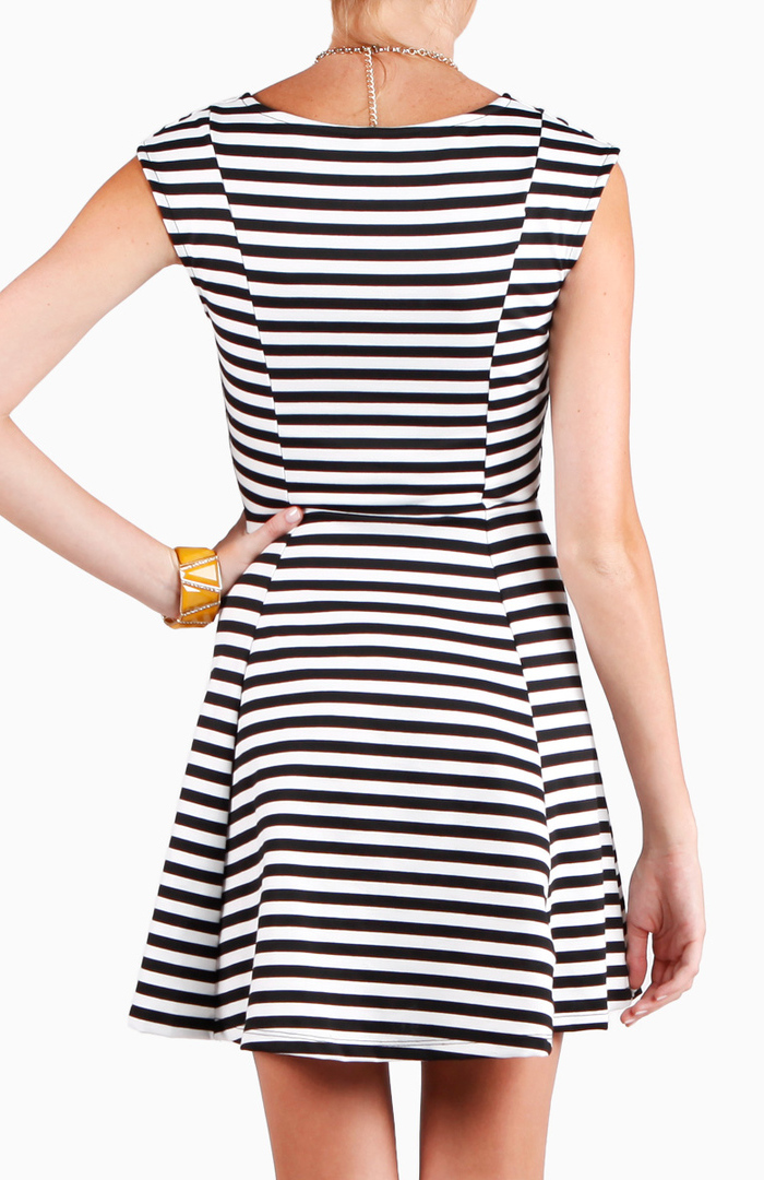 Striped Fit and Flare Dress by Lovely Day