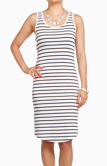 Striped Tank Knee Length Dress Slide 1