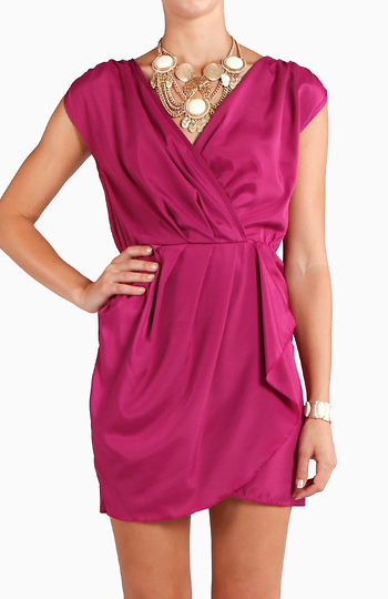 Faux Wrapped Dress Slide 1