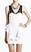 Classic Mesh Contrast Peplum Dress Thumb 1