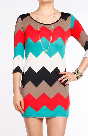 Chevron Mini Dress Slide 1