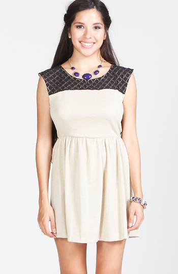 Lace Yoke Dress Slide 1