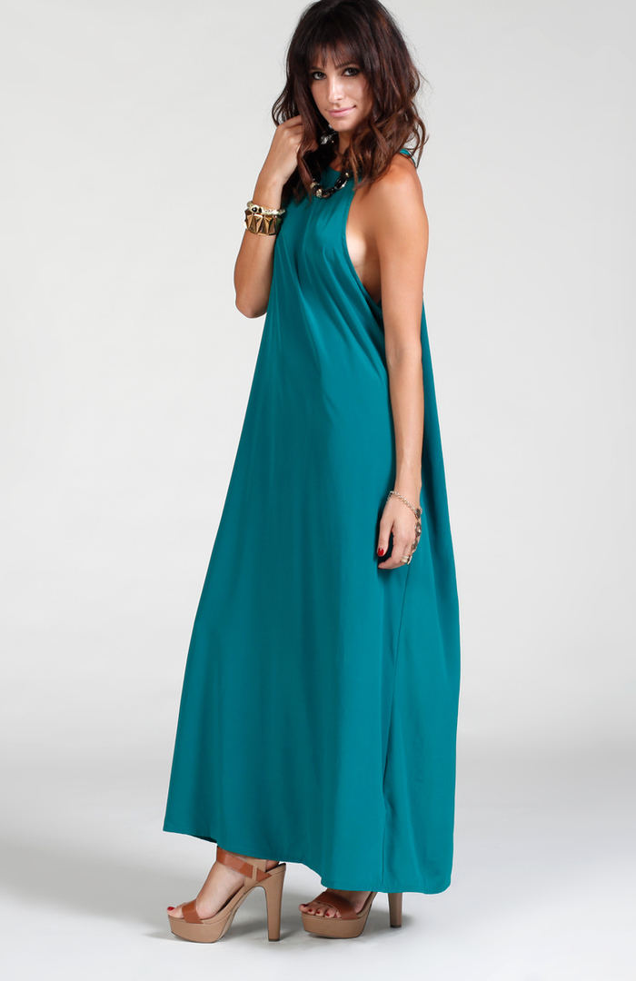 Tank Racer Back Maxi Dress in Green DAILYLOOK