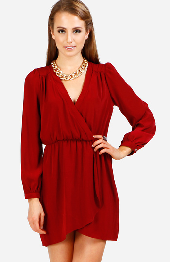 Dainty Faux Wrap Dress Slide 1