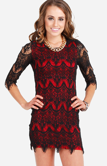 Scalloped Lacy Dress Slide 1