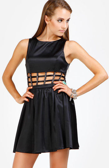 Sleeveless Cage Waist Dress Slide 1