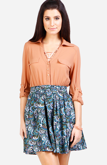 Paisley Open Back Dress Slide 1