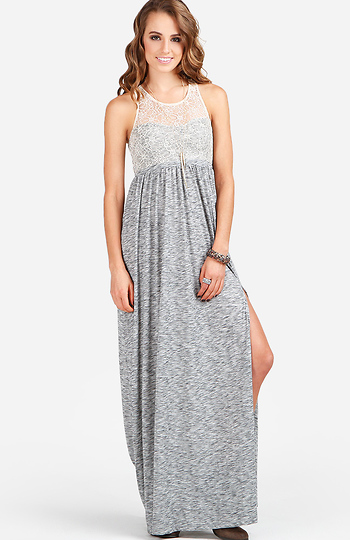 Lace Slit Maxi Dress Slide 1
