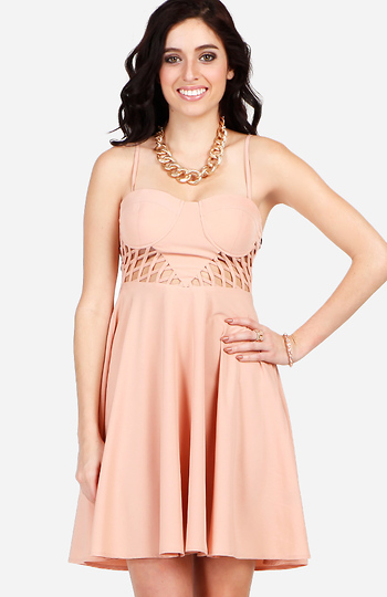 Strap Back Cage Dress Slide 1