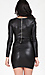 Ruched Faux Leather Mini Dress Thumb 3