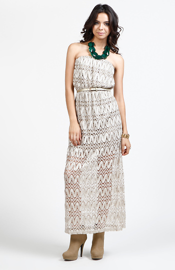 Lace Tube Maxi Dress Slide 1