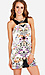 Sliced Floral Print Mini Dress Thumb 1