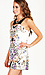 Sliced Floral Print Mini Dress Thumb 2