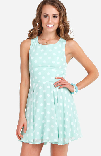 Open Back Polka Dot Dress Slide 1
