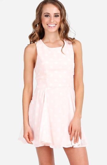 Open Back Polka Dot Dress Slide 1