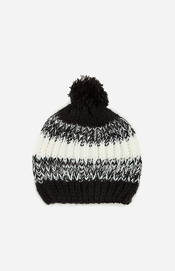 Striped Pom-Pom Beanie Slide 1