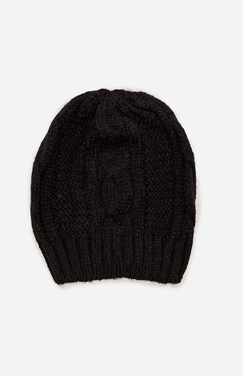 Oversized Cable Knit Beanie Slide 1