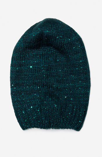 Oversized Sequin Beanie Slide 1