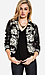 Floral and Leatherette Varsity Jacket Thumb 1