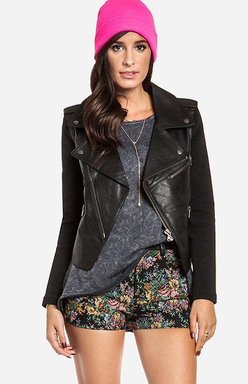 Lovers + Friends Like Dreamers Do Convertible Leather Jacket Slide 1