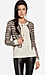 Striped Leatherette and Mesh Jacket Thumb 1