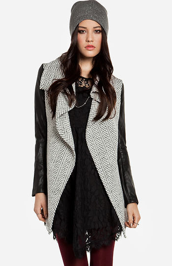 Glamorous Tweed Waterfall Jacket Slide 1