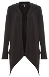 Draped Hooded Cardigan w/ Pockets