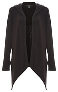 Draped Hooded Cardigan w/ Pockets