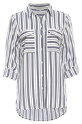 Double Pocket Striped Button Up