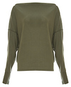 Katie Zipped Boat Neck Long Sleeve Top