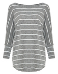 3/4 Striped Dolman Sleeve Knit Top