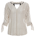 Current Air Split Neck Tie Sleeves Printed Top