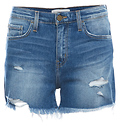 High Rise Raw Hem Shorts
