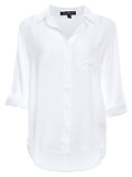 Velvet Heart Buttoned Front Rolled Sleeves Top