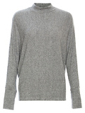 Mock Neck Brushed Ribbed Top