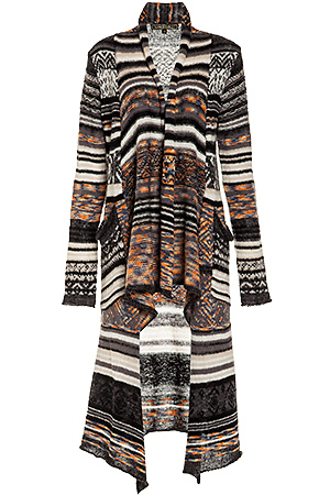 Striped Pattern Long Cardigan Slide 1