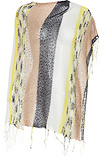 Lucca Couture Striped Fringe Poncho