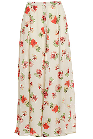 Lucca Couture Floral Maxi Skirt in Ivory | DAILYLOOK