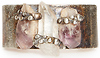 Mikal Winn Quartz and Amethyst Brass Cuff