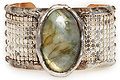 Mikal Winn Mesh and Labradorite Cuff Bracelet