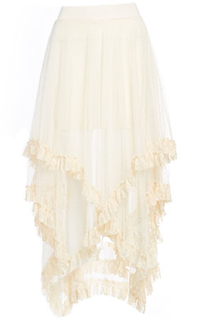 Tiered Lace Midi Skirt Slide 1