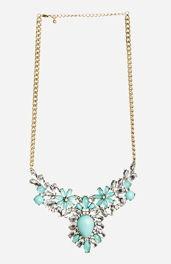 Antiqued Floral Gem Necklace Slide 1