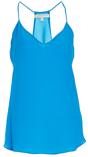 Lavender Brown Racerback Silk Tank in Blue | DAILYLOOK