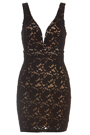 Sultry Lace Bodycon Dress Slide 1