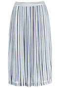 J.O.A. Striped Pleated Midi Skirt