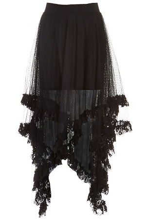 Tiered Lace Midi Skirt Slide 1