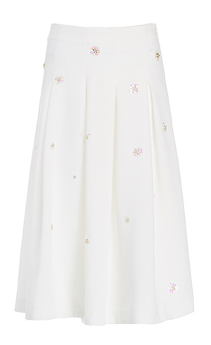 J.O.A. Sequin Floral Midi Skirt Slide 1