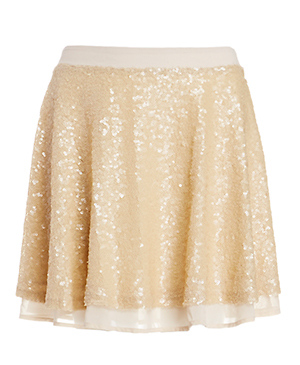 J.O.A.Sequin Ruffle Skirt Slide 1